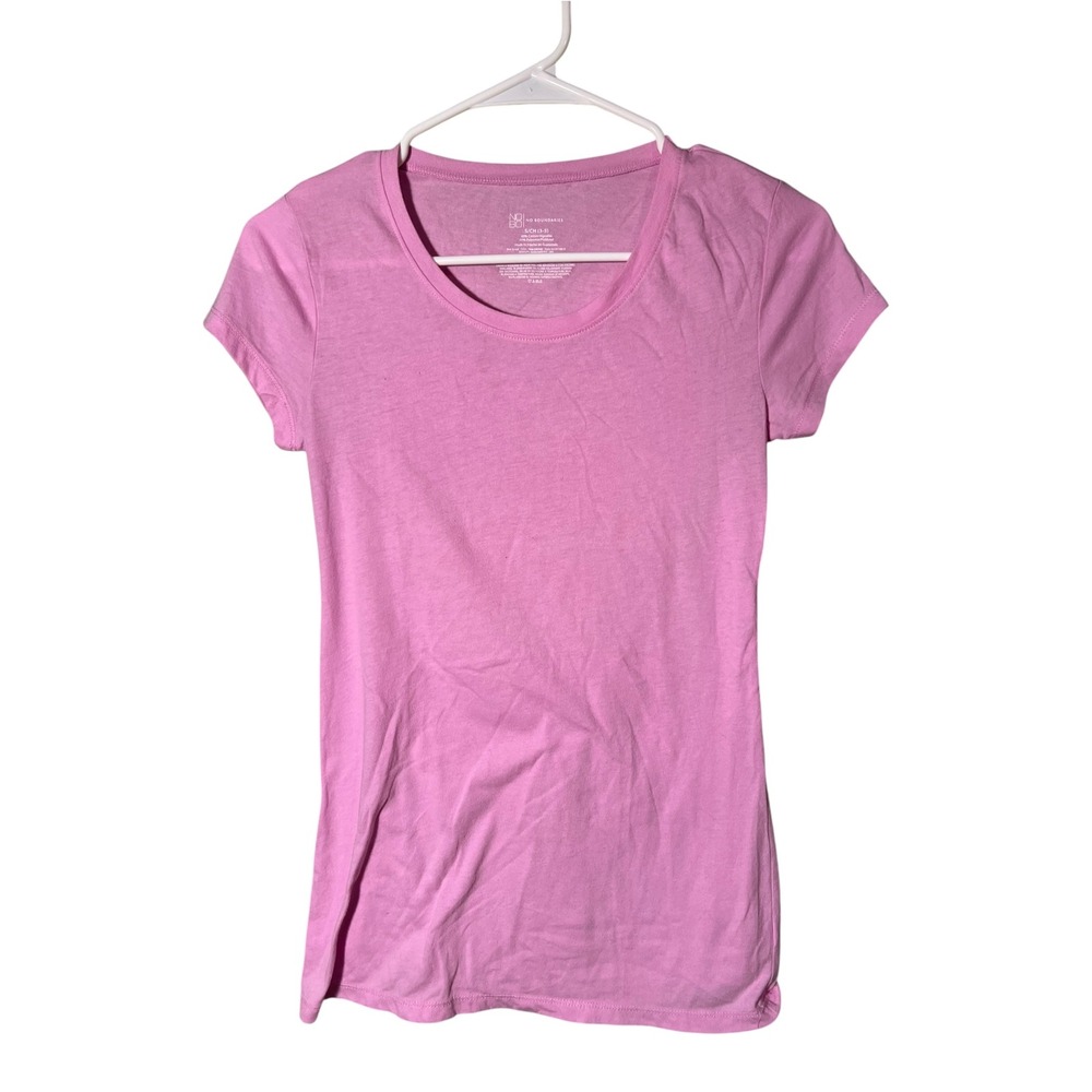 No Boundaries Women's Juniors Size Small 3-5 Crewneck T-Shirt Light Pink Purple